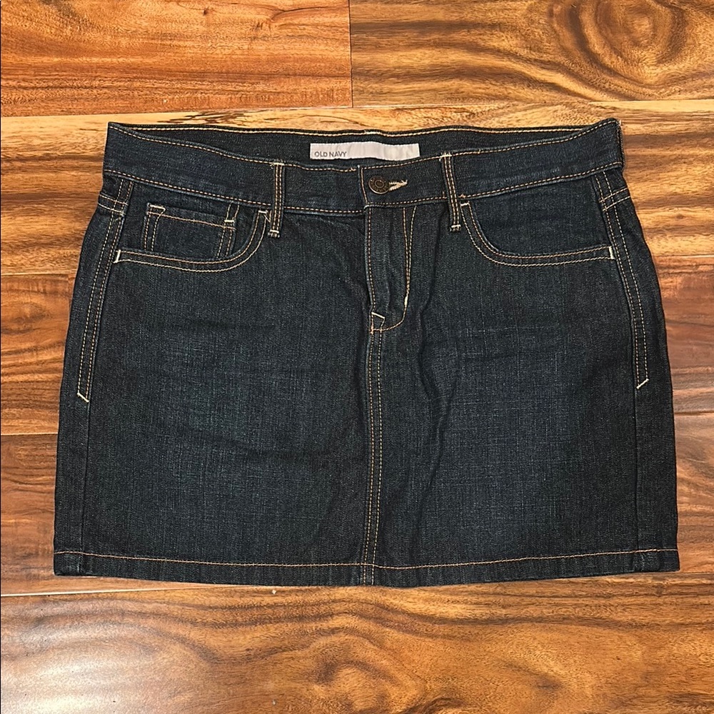 Old Navy Dark Denim Mini Skirt, 4